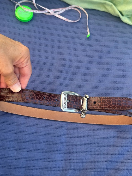 Brighton Women’s Waist Belt Golf Charms Brown Embossed Leather USA Size 36 39” main image 8
